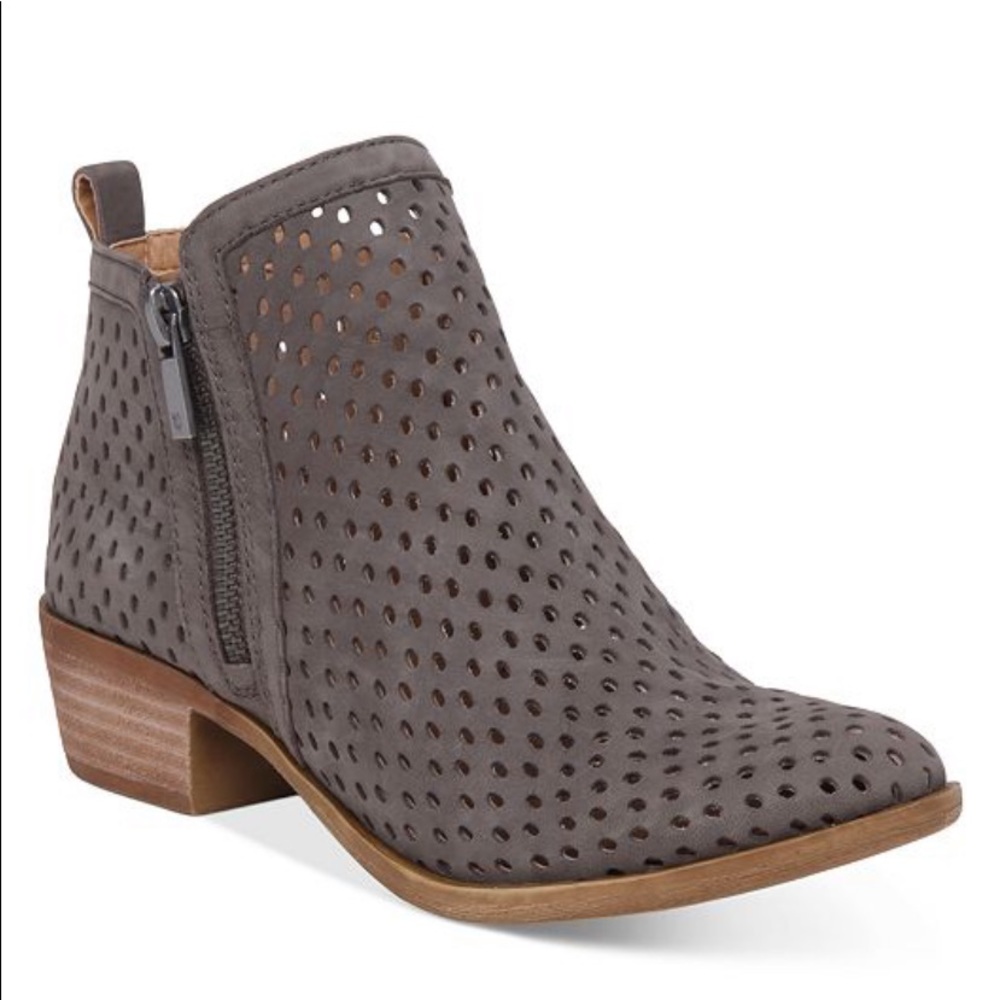 Lucky Brand Women's Perforated Basel Booties grey